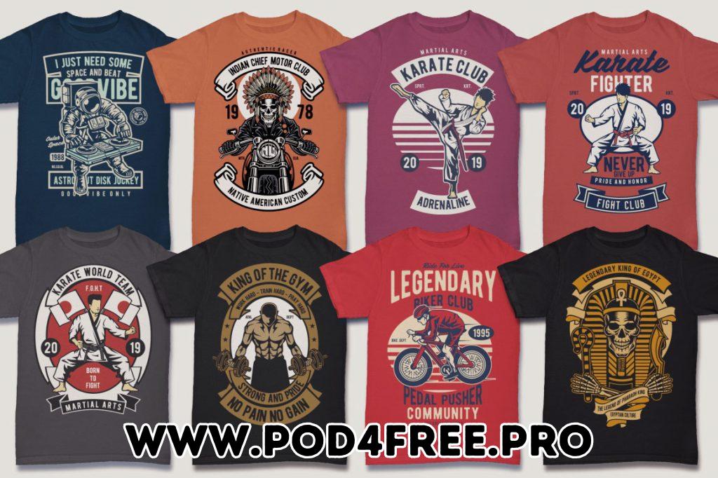 Pod 100 Retro T-Shirts Designs Bundle Part 10, Ready For Printing – Discount 100%